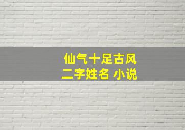 仙气十足古风二字姓名 小说